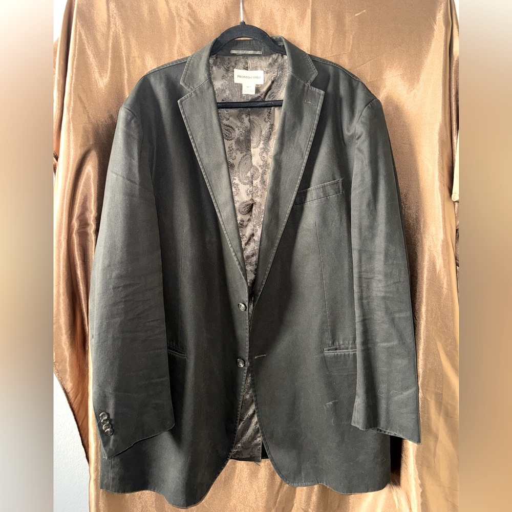 Pronto Uomo Black Blazer with Patterned Lining